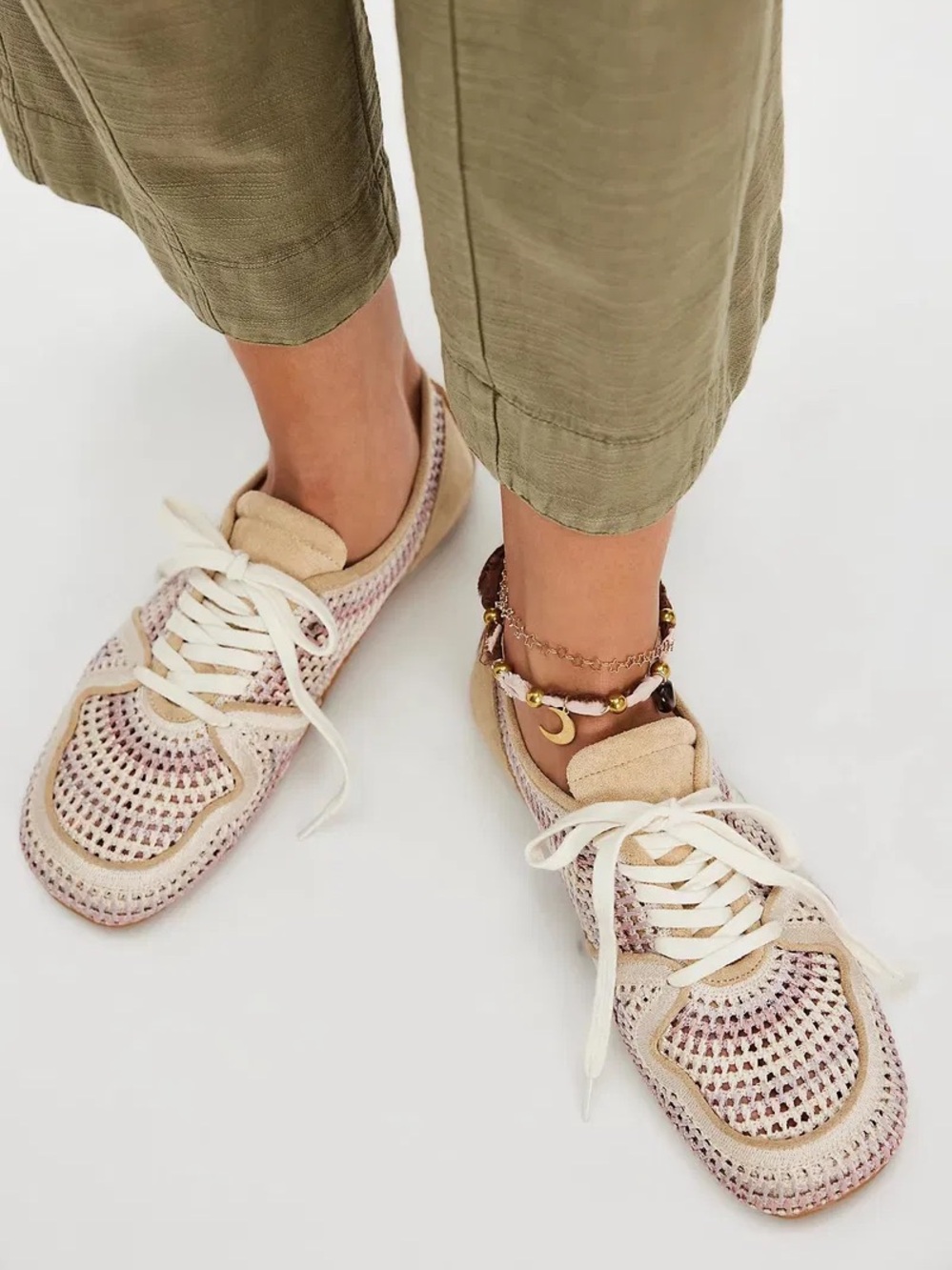 New Free People Crochet Low Pro Sneakers - Picture 2 of 6